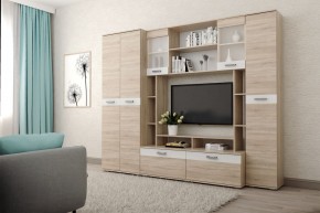 Гостиная Белла (Дуб Сонома/Белый глянец) в Стрежевом - strezevoi.ok-mebel.com | фото