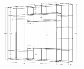 Гостиная Норден (Дуб Крафт белый) в Стрежевом - strezevoi.ok-mebel.com | фото 4