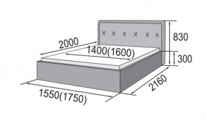 ГРЕТА Кровать 1400 (экокожа бежевая) в Стрежевом - strezevoi.ok-mebel.com | фото 2