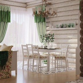 Комлект Вествик обеденный стол и четыре стула, массив сосны, цвет белый в Стрежевом - strezevoi.ok-mebel.com | фото