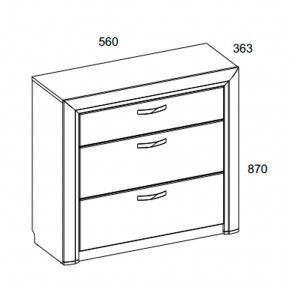 Комод 3S/56, OLIVIA, цвет вудлайн крем/дуб анкона в Стрежевом - strezevoi.ok-mebel.com | фото 3