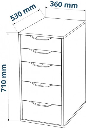 Комод Ингар белый с пятью выдвижными ящиками в Стрежевом - strezevoi.ok-mebel.com | фото 3