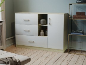 Комод К-3.1 (Дуб сонома/Белый жемчуг) в Стрежевом - strezevoi.ok-mebel.com | фото 2