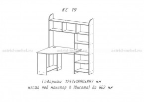 Компьютерный стол №19 (Анкор темный) в Стрежевом - strezevoi.ok-mebel.com | фото 3