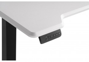 Компьютерный стол Маркос с механизмом подъема 120х75х75 белая шагрень / черный в Стрежевом - strezevoi.ok-mebel.com | фото 6