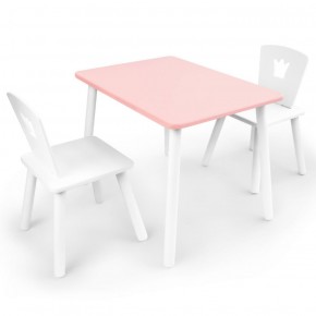 Комплект детской мебели стол и два стула Корона  (Розовый/Белый/Белый) в Стрежевом - strezevoi.ok-mebel.com | фото