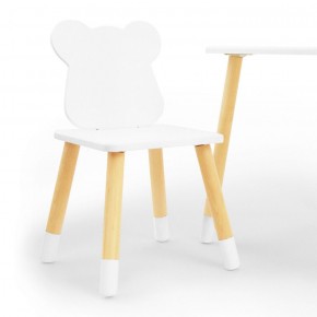 Комплект детской мебели стол и два стула Мишутка (Белый/Белый/Береза) в Стрежевом - strezevoi.ok-mebel.com | фото