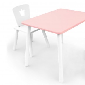 Комплект детской мебели стол и стул Корона (Розовый/Белый/Белый) в Стрежевом - strezevoi.ok-mebel.com | фото