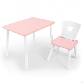Комплект детской мебели стол и стул Корона (Розовый/Розовый/Белый) в Стрежевом - strezevoi.ok-mebel.com | фото