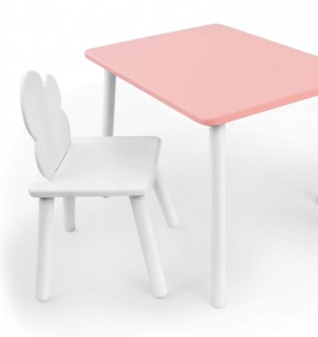 Комплект детской мебели стол и стул Облачко (Розывый/Белый/Белый) в Стрежевом - strezevoi.ok-mebel.com | фото