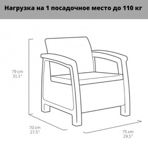 Комплект мебели Корфу Рест (Corfu Rest - without table) коричневый в Стрежевом - strezevoi.ok-mebel.com | фото 3