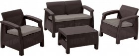 Комплект мебели Корфу сет (Corfu set) коричневый - серо-бежевый * в Стрежевом - strezevoi.ok-mebel.com | фото