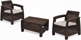 Комплект мебели Корфу Уикенд (Corfu Weekend) коричневый - серо-бежевый * в Стрежевом - strezevoi.ok-mebel.com | фото