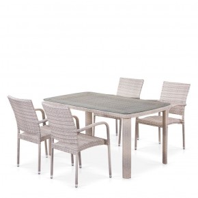 Комплект плетеной мебели T256C/Y376C-W85 Latte (4+1) + подушки на стульях в Стрежевом - strezevoi.ok-mebel.com | фото