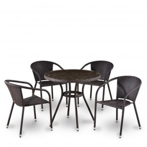 Комплект плетеной мебели T282ANT/Y137C-W53 Brown (4+1) в Стрежевом - strezevoi.ok-mebel.com | фото