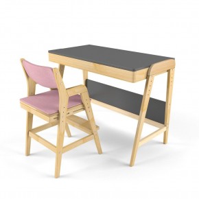Комплект растущий стол и стул с чехлом 38 попугаев «Вуди» (Серый, Береза, Розовый) в Стрежевом - strezevoi.ok-mebel.com | фото