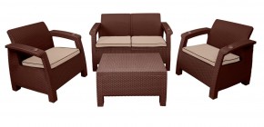 Комплект уличной мебели Yalta Premium Terrace Set (Ялта) шоколадый (+подушки под спину) в Стрежевом - strezevoi.ok-mebel.com | фото 1