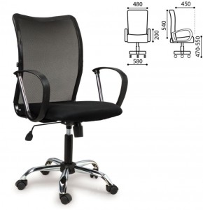 Кресло BRABIX "Spring MG-308" (хром, ткань черная) 531403 в Стрежевом - strezevoi.ok-mebel.com | фото 4