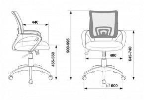 Кресло Бюрократ CH-695N/DG/TW-11 серый TW-04 черный TW-11 в Стрежевом - strezevoi.ok-mebel.com | фото 4
