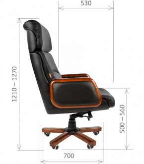 Кресло для руководителя CHAIRMAN 417 (Натуральная кожа) Черное в Стрежевом - strezevoi.ok-mebel.com | фото 5