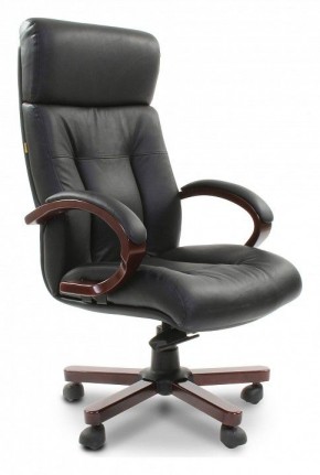 Кресло для руководителя Chairman 421 черный/орех темный, черный в Стрежевом - strezevoi.ok-mebel.com | фото 1