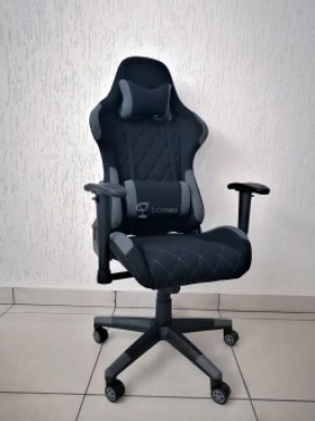 Кресло геймерское Barneo K-51 (черная ткань серые вставки) в Стрежевом - strezevoi.ok-mebel.com | фото