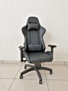 Кресло геймерское Barneo K-52 (черная экокожа черные вставки) в Стрежевом - strezevoi.ok-mebel.com | фото 1