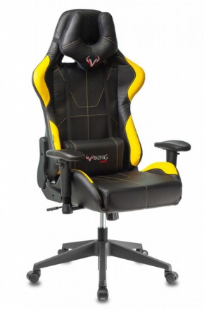 Кресло игровое Бюрократ VIKING 5 AERO YELLOW черный/желтый в Стрежевом - strezevoi.ok-mebel.com | фото