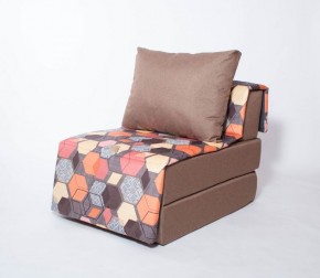 Кресло-кровать бескаркасное Харви (коричневый-геометрия браун) в Стрежевом - strezevoi.ok-mebel.com | фото