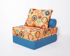 Кресло-кровать-пуф бескаркасное Прайм (мехико желтый-морская волна) в Стрежевом - strezevoi.ok-mebel.com | фото