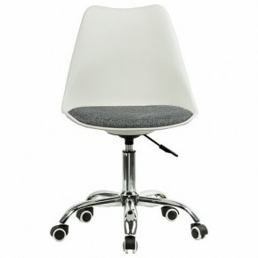 Кресло стул BRABIX "Eames MG-310 CH", хром, пластик белый, ткань серая, 532924 в Стрежевом - strezevoi.ok-mebel.com | фото