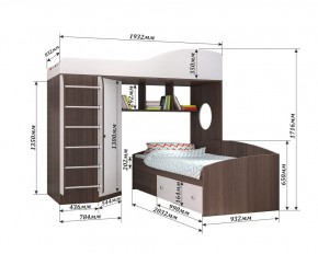 Кровать-чердак Кадет 2 с металлической лестницей в Стрежевом - strezevoi.ok-mebel.com | фото 2