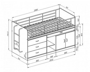 Кровать-чердак "Дюймовочка-6"  Белый/Розовый в Стрежевом - strezevoi.ok-mebel.com | фото 2