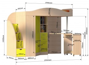 Кровать-чердак Юниор 4 (800*1900) в Стрежевом - strezevoi.ok-mebel.com | фото 3