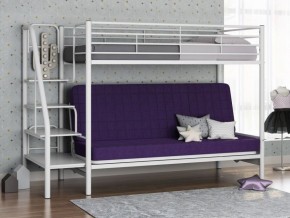 Кровать двухъярусная с диваном "Мадлен-3" (Белый/Фиолетовы) в Стрежевом - strezevoi.ok-mebel.com | фото