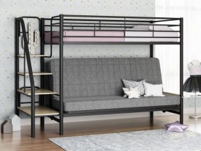 Кровать двухъярусная с диваном "Мадлен-3" (Черный/Серый) в Стрежевом - strezevoi.ok-mebel.com | фото