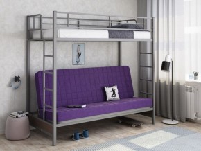 Кровать двухъярусная с диваном "Мадлен" (Серый/Фиолетовый) в Стрежевом - strezevoi.ok-mebel.com | фото 1