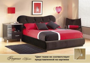 Кровать Феодосия 1600 со стразами в к/з "Классик 307 коричневый" серия Норма (+основание на опорах) в Стрежевом - strezevoi.ok-mebel.com | фото