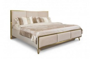 Кровать Lara 1800 с мягким изголовьем + основание (бежевый глянец) в Стрежевом - strezevoi.ok-mebel.com | фото
