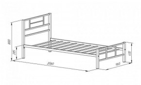 Кровать металлическая "Кадис 900х1900" Коричневый в Стрежевом - strezevoi.ok-mebel.com | фото 2