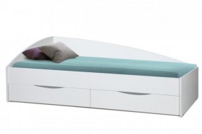 Кровать одинарная "Фея - 3" асимметричная 1900х800 (белая) в Стрежевом - strezevoi.ok-mebel.com | фото