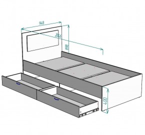 Кровать Ольга L48 (900) 2 ящика в Стрежевом - strezevoi.ok-mebel.com | фото 2