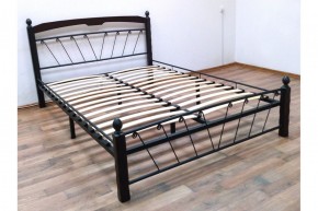 Кровать "Муза 1" КМД10  Черная (1600*2000) (ножки-шоколад) с коваными изделиями в Стрежевом - strezevoi.ok-mebel.com | фото 3