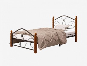 Кровать "Селена 1" Черная (900*2000) (ножки-махагон) с коваными элементами в Стрежевом - strezevoi.ok-mebel.com | фото