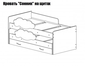Кровать выкатная Соник на щитах (800*1600) с бортиком + ящик в Стрежевом - strezevoi.ok-mebel.com | фото 2