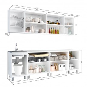 Кухня Айсбери 2.4 м (Белый/Дуб Сонома) в Стрежевом - strezevoi.ok-mebel.com | фото 2