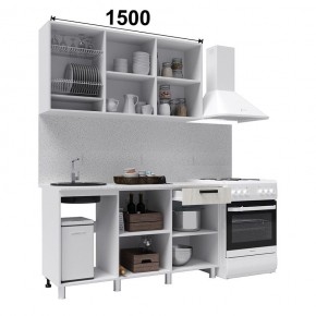 Кухня ДИОР 1500 (Белый/Дуб Крафт белый) в Стрежевом - strezevoi.ok-mebel.com | фото 2
