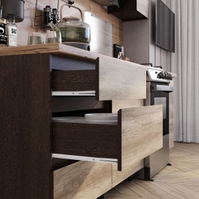 Кухня Энигма 1.6 м (венге/дуб каньон) в Стрежевом - strezevoi.ok-mebel.com | фото 2