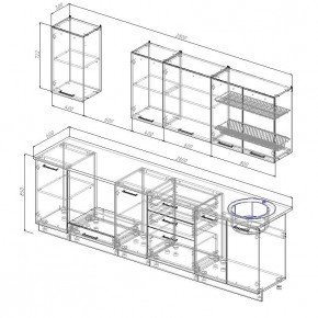 Кухонный гарнитур Графика 2800 (Стол. 26мм) в Стрежевом - strezevoi.ok-mebel.com | фото 2