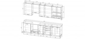 Кухонный гарнитур Каппучино 3000 h950 (Стол. 38мм) в Стрежевом - strezevoi.ok-mebel.com | фото 2